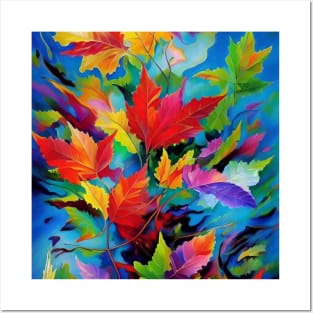 Rainbow Leaves Posters and Art